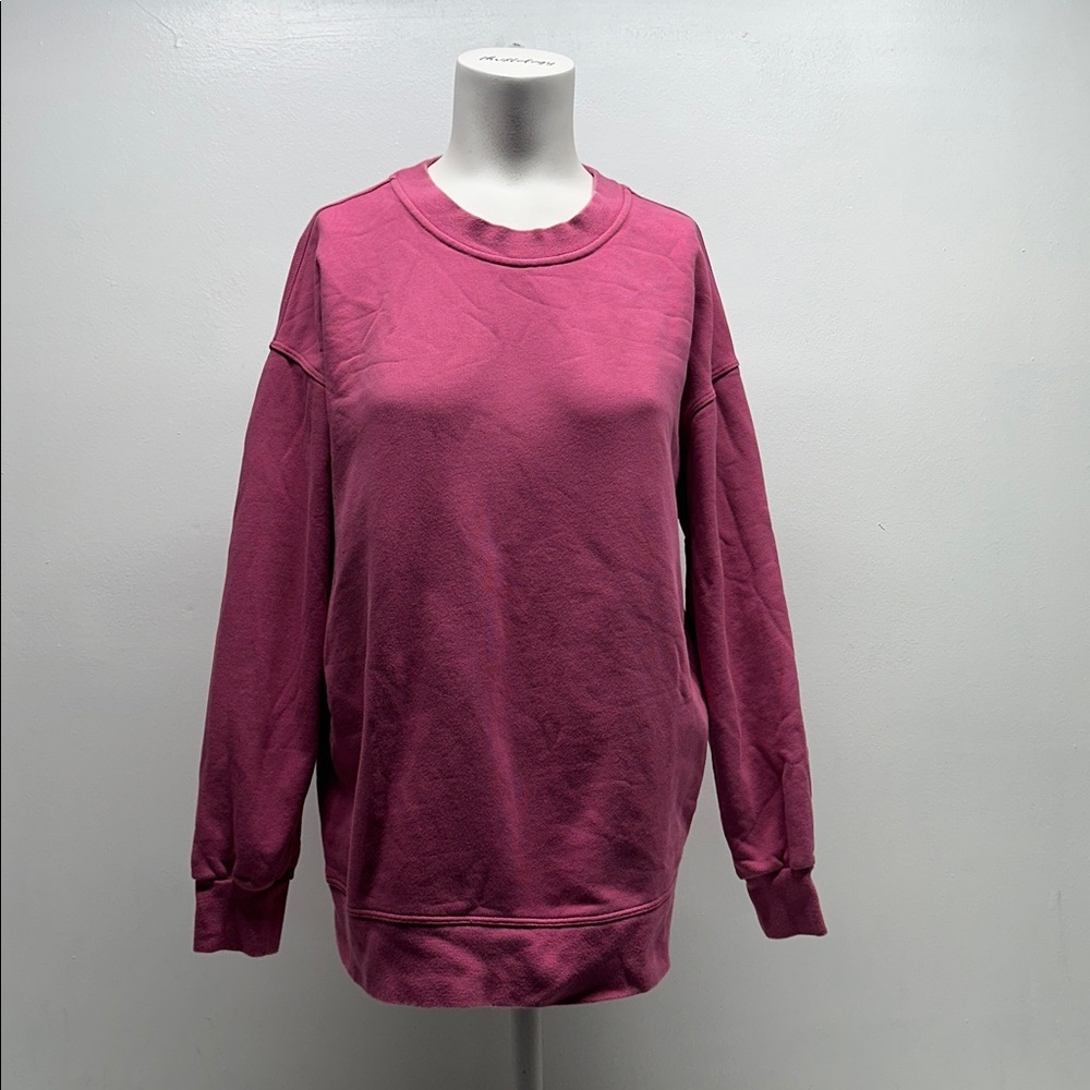 Lululemon Perfectly Oversized Crewneck Sweatshirt Long Sleeve Pink Lychee Size 2